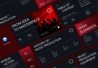 红黑配色音乐制作主题keynote模板 - 顶尖PPT