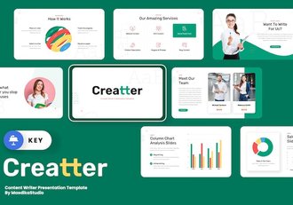 内容创作者工作成果主旨展示Keynote模板 - 顶尖PPT