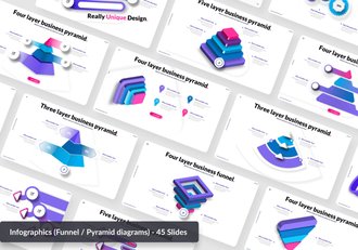 金字塔和漏斗图形PPT模板 - 顶尖PPT