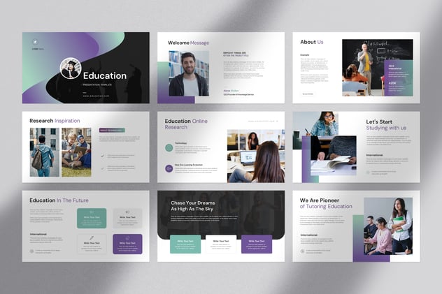 国外高级感教育教学主题PPT模板 - 顶尖PPT