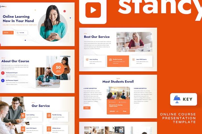 在线课程教育教学keynote模板 - 顶尖PPT