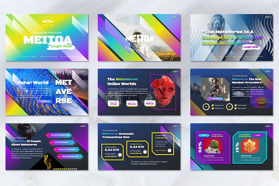 元宇宙虚拟现实技术展示PPT模板 - 顶尖PPT