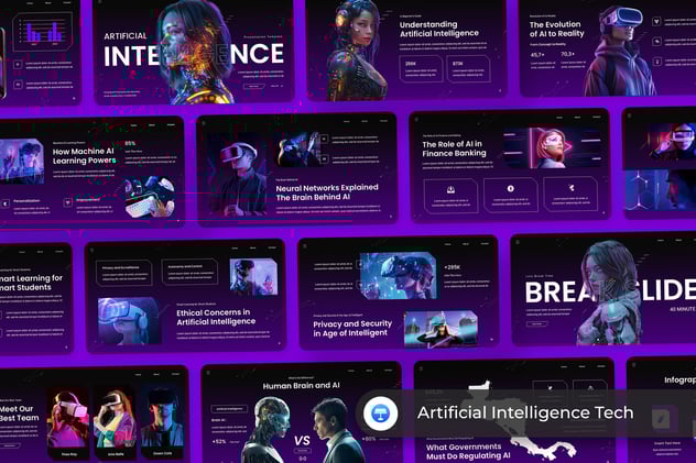 AI人工智能技术PPT模板 - 顶尖PPT