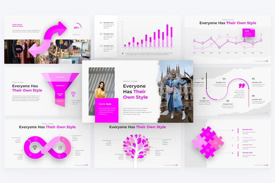 时尚流行紫色国外创意多用途PPT模板 - 顶尖PPT