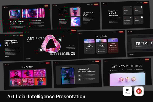 人工智能演示PowerPoint模板 - 顶尖PPT