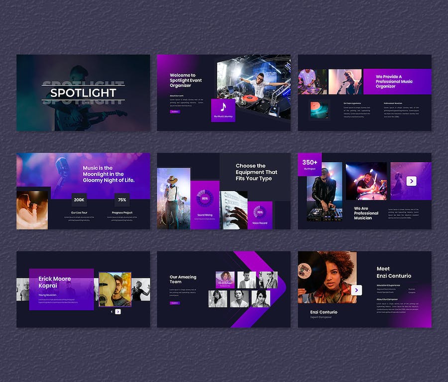 音乐活动宣传展示PPT模板 - 顶尖PPT