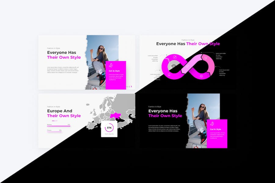 时尚流行紫色国外创意多用途PPT模板 - 顶尖PPT