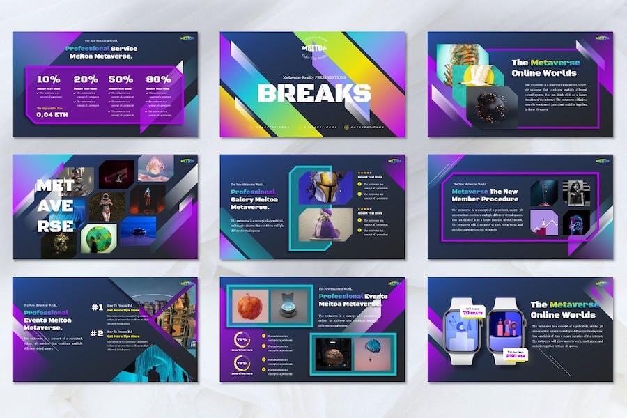 元宇宙虚拟现实技术展示PPT模板 - 顶尖PPT