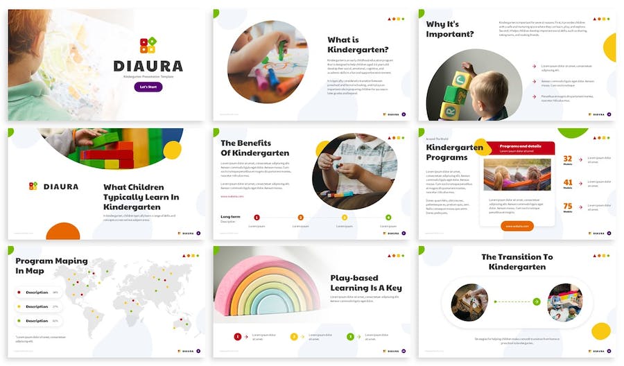 幼儿园特色教学少儿启蒙大脑开发keynote模板 - 顶尖PPT