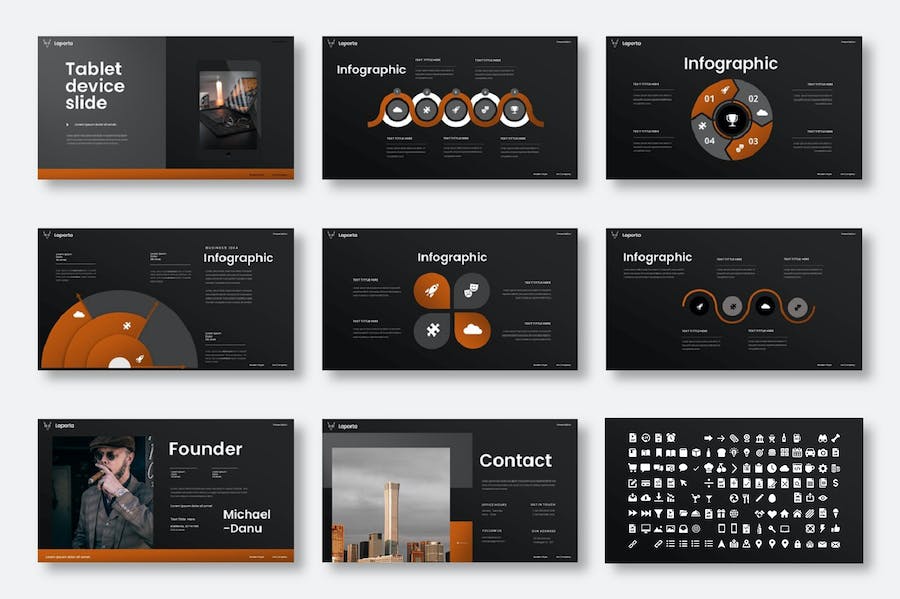 黑色系商务PowerPoint模板 - 顶尖PPT