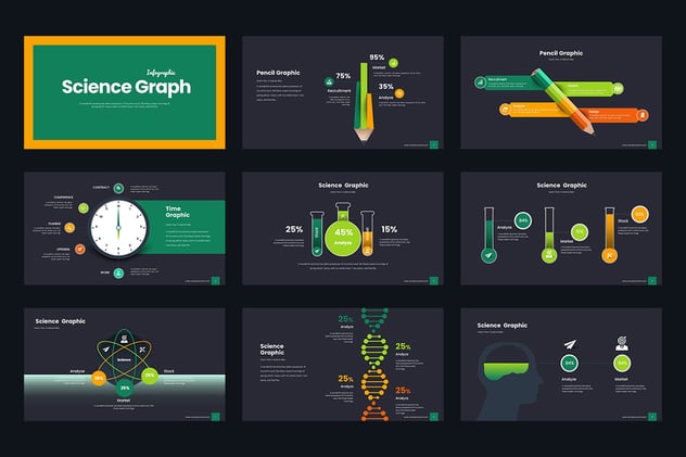 创意彩色科学主题图形图表keynote模板 - 顶尖PPT