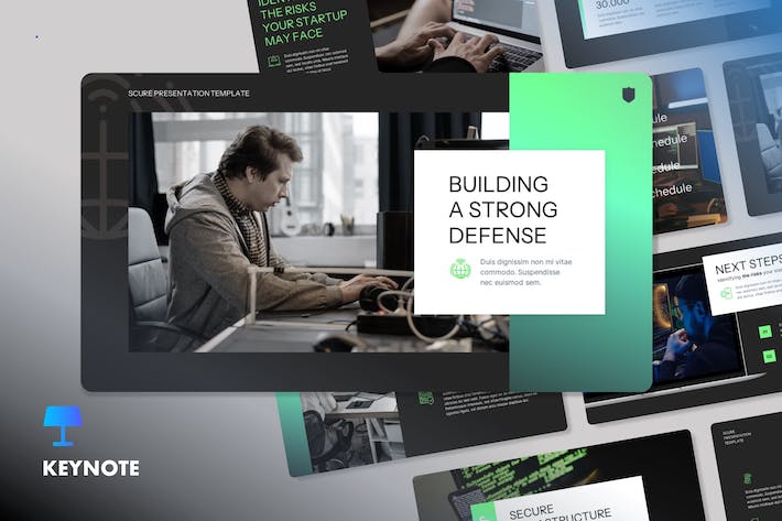 网络安全讲述展示服务应用推介Keynote模板 - 顶尖PPT