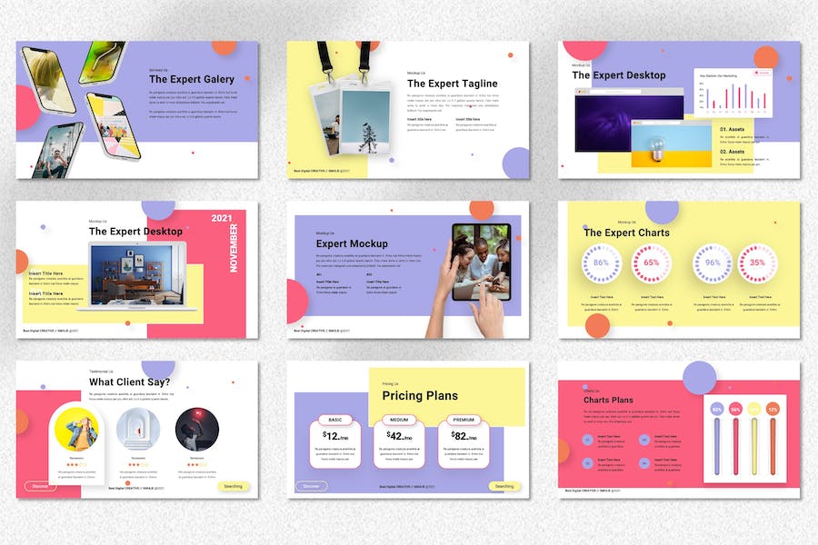 蓝精灵创意数码科技展示PPT模板 - 顶尖PPT