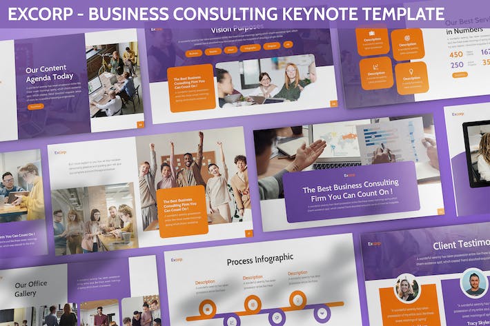 紫色企业合作项目洽谈商业计划团队介绍模板 - 顶尖PPT