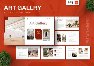 艺术画廊博物馆文化展览宣传PPT模板 - 顶尖PPT