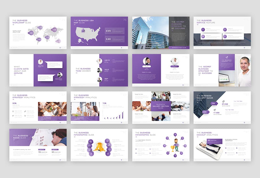 紫色会议介绍商业计划企业介绍合作年计划总结商务通用PPT模板 - 顶尖PPT