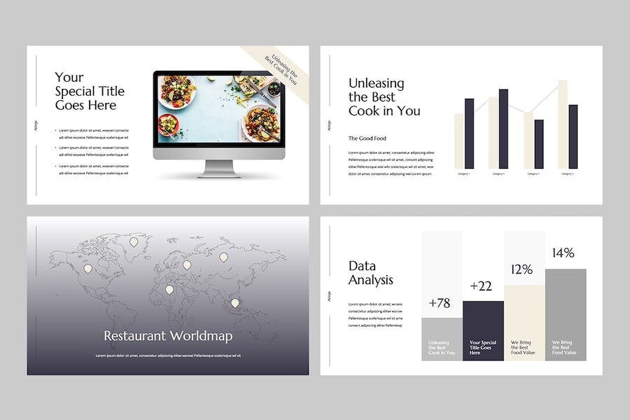 美食餐饮品牌宣传推广PPT模板 - 顶尖PPT