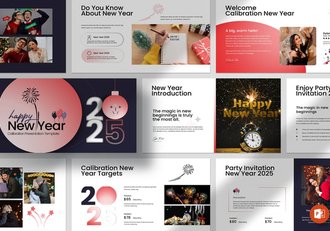 新年快乐晚会派对PPT模板模板 - 顶尖PPT