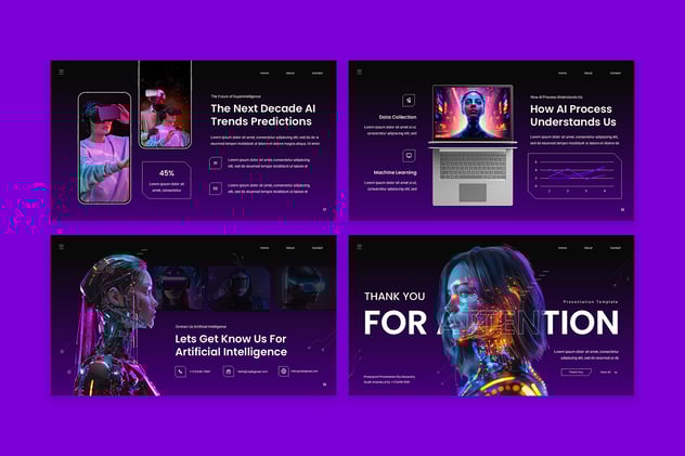 AI人工智能技术PPT模板 - 顶尖PPT