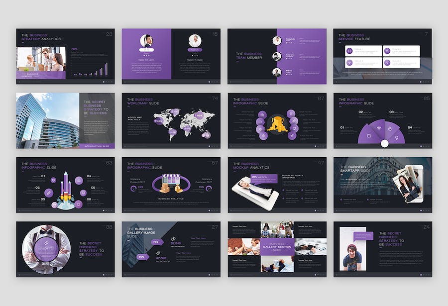 紫色会议介绍商业计划企业介绍合作年计划总结商务通用PPT模板 - 顶尖PPT