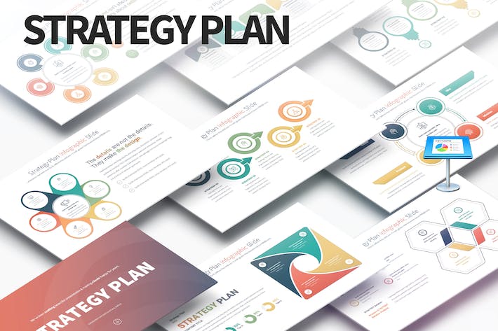 战略计划要点信息图形图表keynote模板 - 顶尖PPT