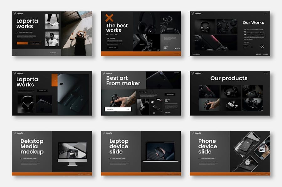 黑色系商务PowerPoint模板 - 顶尖PPT