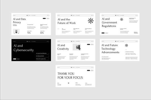 黑白配色现代人工智能PPT模板 - 顶尖PPT