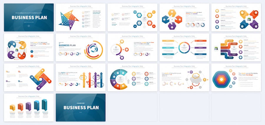业务计划展示要点信息展示图形PPT模板 - 顶尖PPT