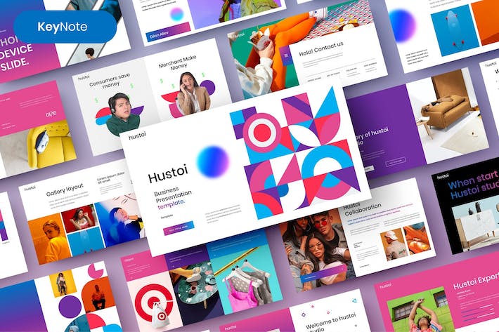 多彩视觉商务企业品牌营销推广Keynote模板 - 顶尖PPT