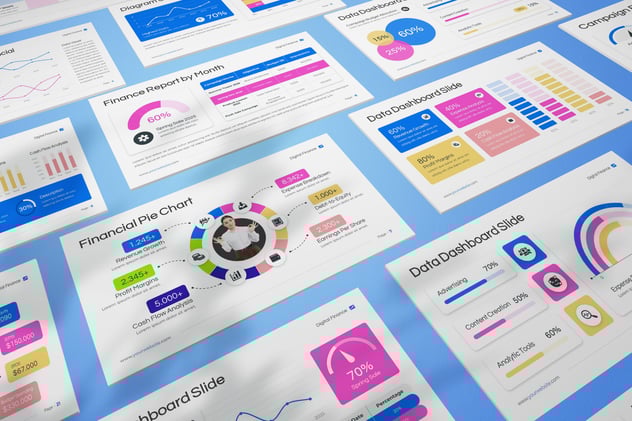 仪表板图表数据展示Keynote模板 - 顶尖PPT