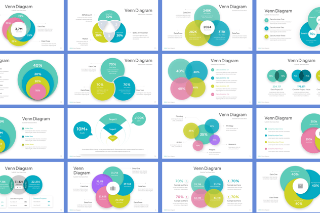 集合关系对比分析图形PPT模板 - 顶尖PPT