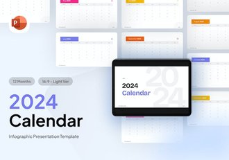 2024年PPT日历日历模板电子日历PPT - 顶尖PPT