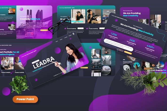 创意数字设计作品展示创意方案PPT模板 - 顶尖PPT