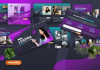 创意数字设计作品展示创意方案PPT模板 - 顶尖PPT