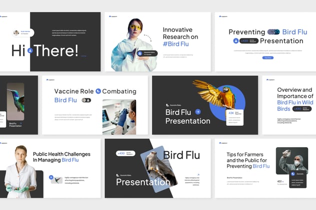 简约设计风格禽流感主题PPT模板 - 顶尖PPT