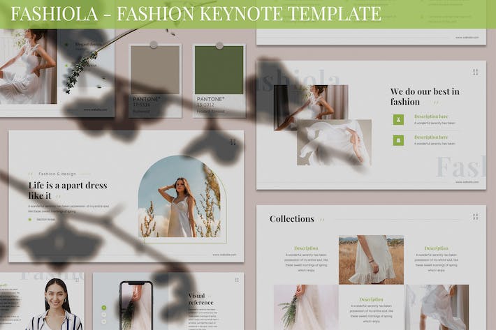 时尚杂志风模特摄影展示服装营销策划多用途keynote模板 - 顶尖PPT