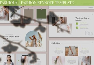 时尚杂志风模特摄影展示服装营销策划多用途keynote模板 - 顶尖PPT