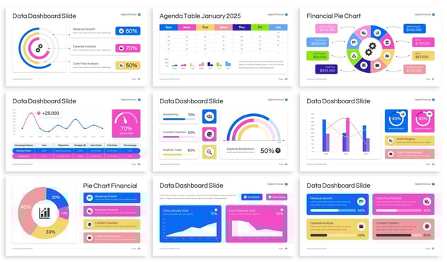 仪表板图表数据展示Keynote模板 - 顶尖PPT