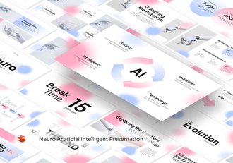 模糊背景人工智能AI ppt模板 - 顶尖PPT