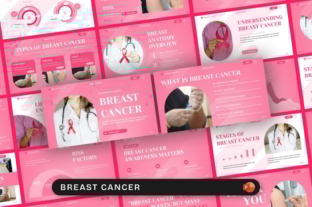 乳腺癌知识科普介绍PPT模板 - 顶尖PPT