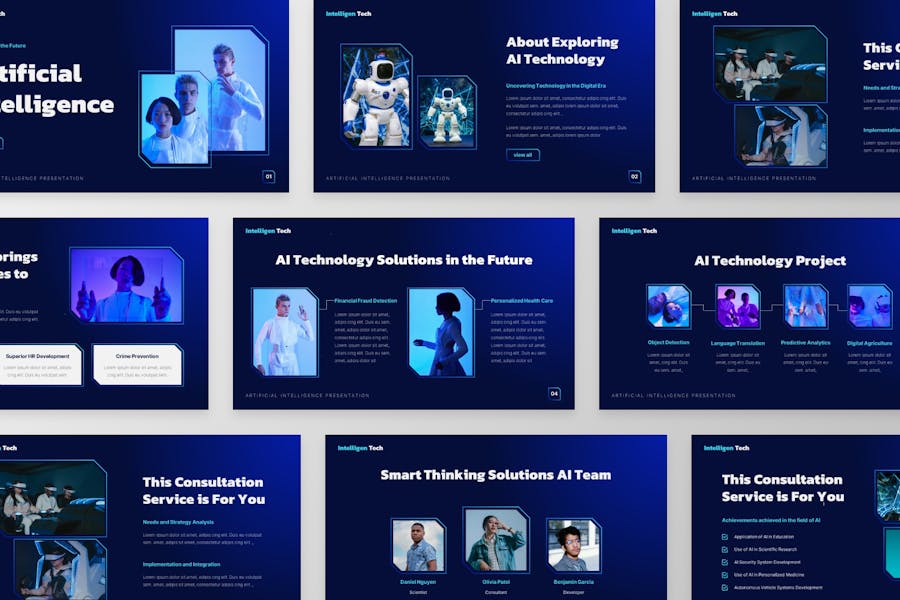 AI智能技术人工智能keynote模板 - 顶尖PPT