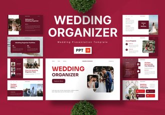 婚礼组织婚礼策划PowerPoint模板 - 顶尖PPT