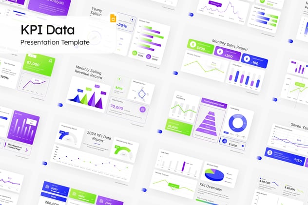 KPI数据仪表板监控系统PPT模板 - 顶尖PPT