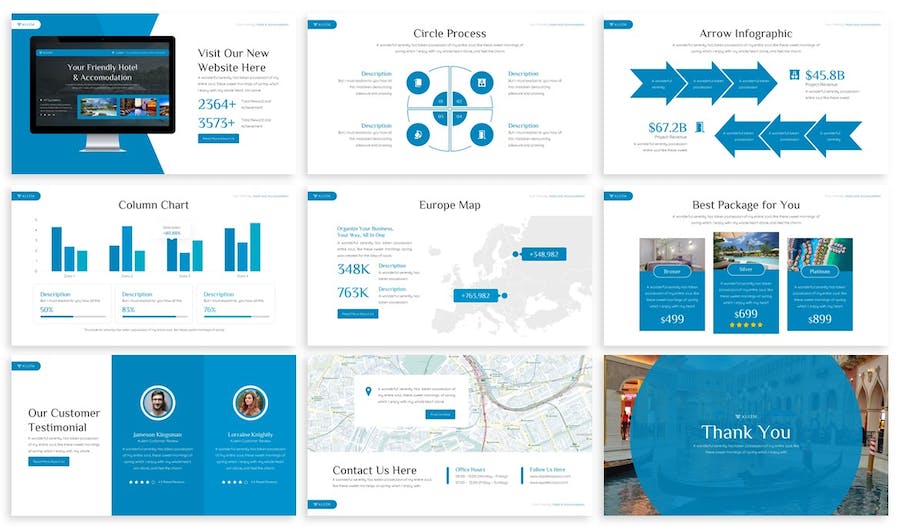酒店管理介绍宣传市场分析keynote模板 - 顶尖PPT