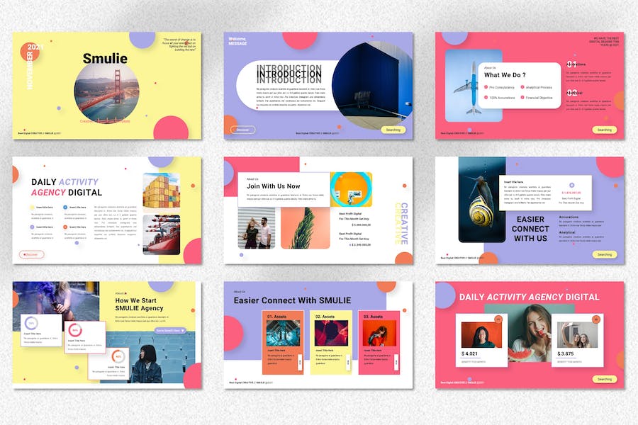 蓝精灵创意数码科技展示PPT模板 - 顶尖PPT