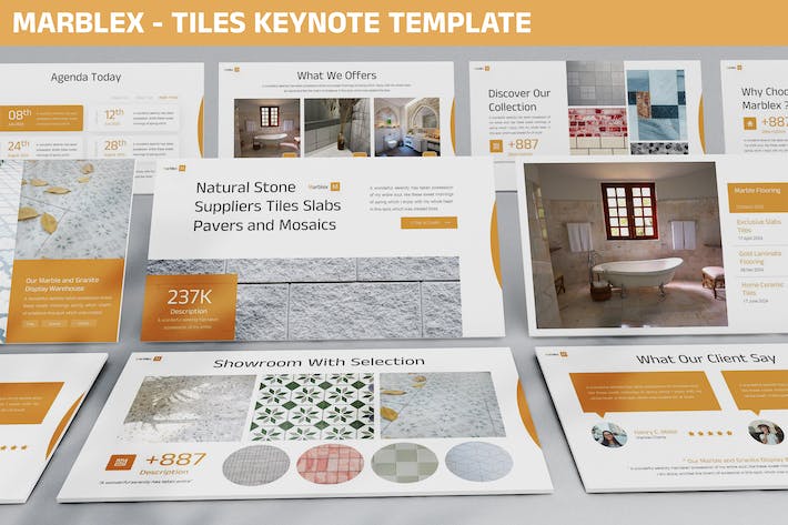 室内装修大理石瓷砖销售公司keynote模板 - 顶尖PPT