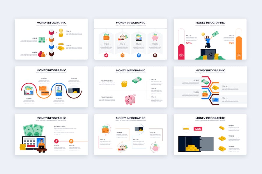 商业金融理财投资信息图表PPT模板 - 顶尖PPT