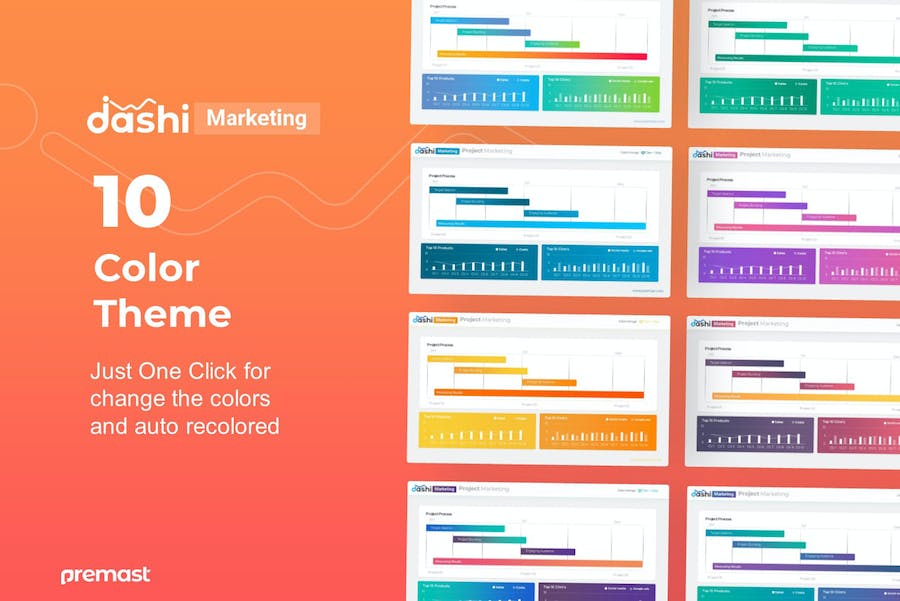 营销策划数据仪表盘PPT模板 - 顶尖PPT