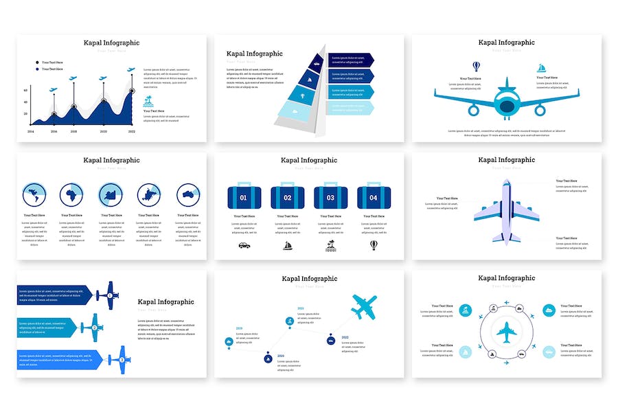 飞机市场占有率数据图形keynote模板 - 顶尖PPT