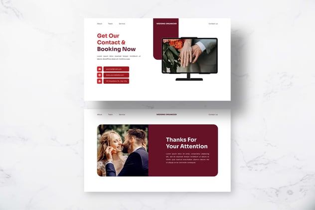 婚礼组织婚礼策划PowerPoint模板 - 顶尖PPT